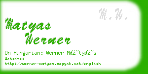 matyas werner business card